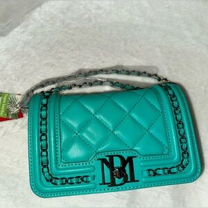Badgley Mischka Teal Quilted Crossbody Bag